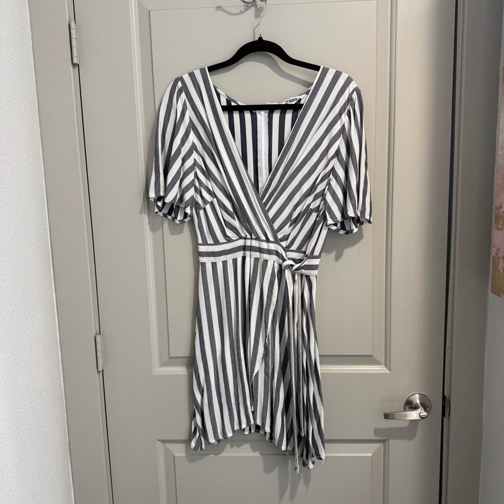 BB Dakota Navy and White Striped Dress